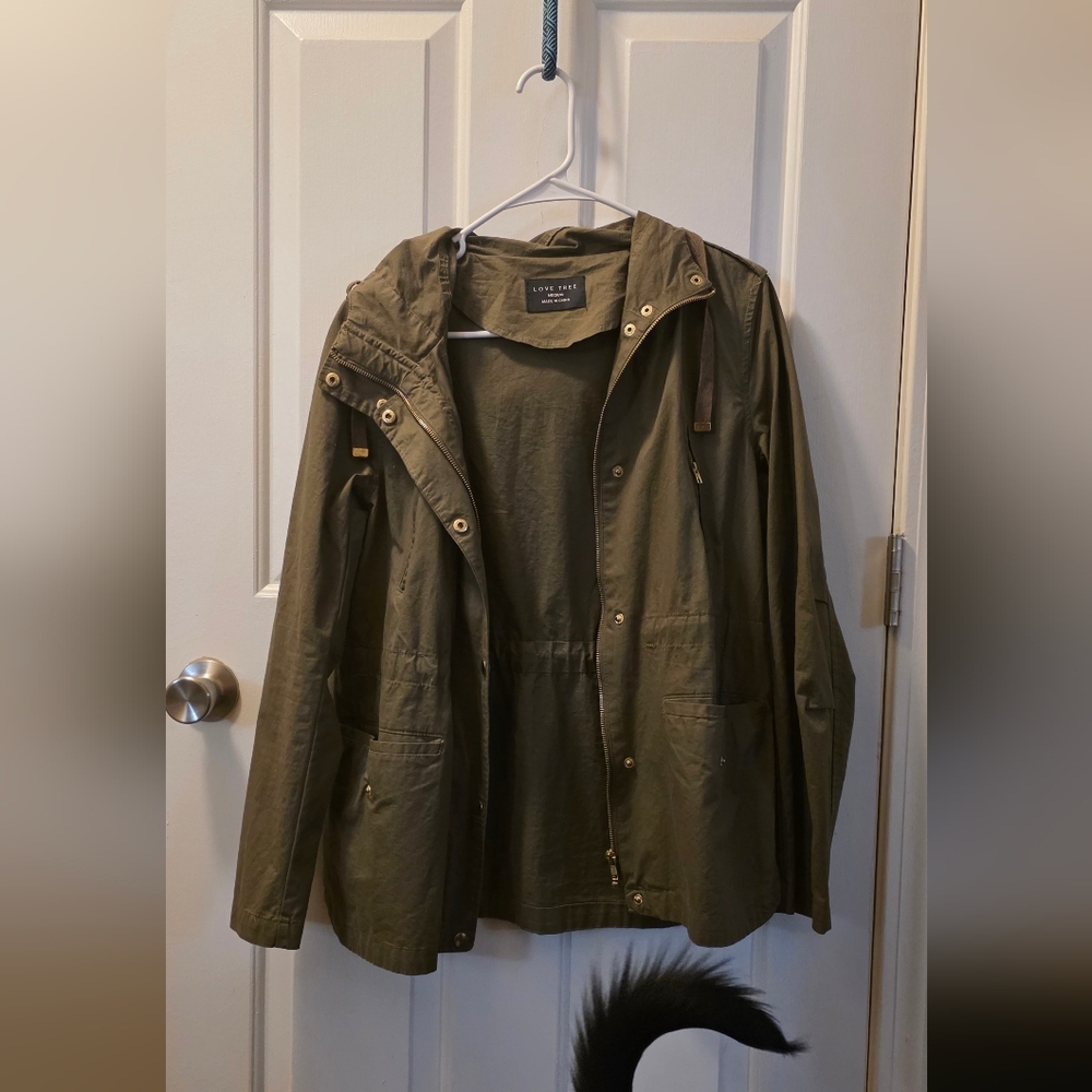 Love Tree Women's Utility Jacket in Olive Green
